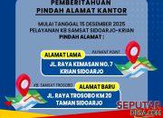 KB Samsat Sidoarjo Krian Resmi Pindah ke Trosobo Mulai 15 Desember 2025