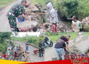 Babinsa Koramil 0819/21 Purwosari Gotong Royong Perbaiki Jalan Ambrol di Desa Pager