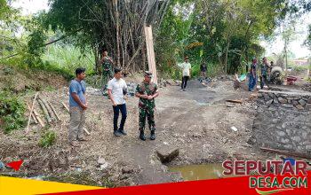 Dandim 0819 Pasuruan Tinjau Progres Pembangunan Jembatan Penghubung Desa Rowogempol–Branang