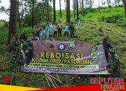 Jaga Kelestarian Mata Air, Kodim 0819/Pasuruan Bersama Pelajar dan Perhutani Gelar Reboisasi