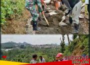 Permudah Akses Ekonomi Warga, Babinsa Andonosari Gotong Royong Bangun Jalan Paving ke Area Perkebunan