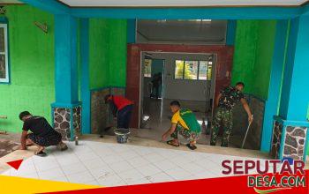 Dari Noda Cat ke Lantai Mengkilap, Dedikasi TMMD Kodim Pasuruan untuk Generasi Muda