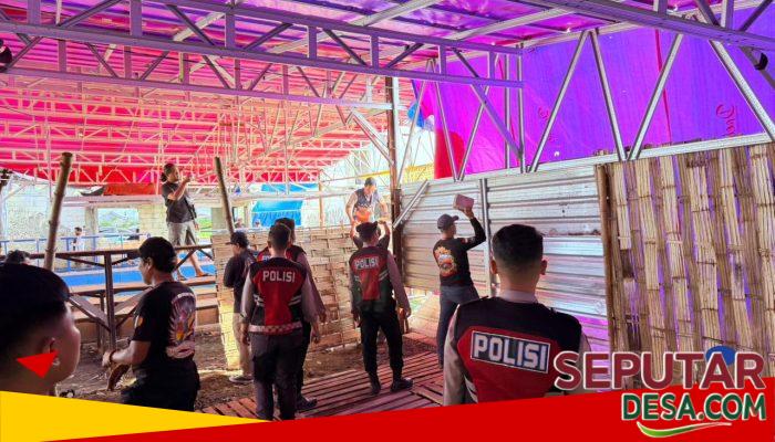 Polsek Sedati dan TNI Tutup Lokasi Judi Sabung Ayam
