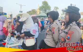 Polwan Polresta Sidoarjo Humanis dalam Pengamanan Car Free Day Alun-alun