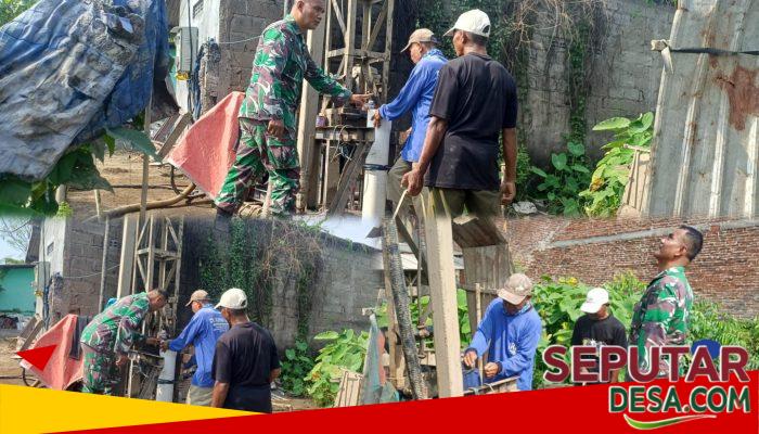 Pastikan Program TNI Manunggal Air Tepat Sasaran, Danramil Rejoso Tinjau Langsung Pengeboran Air di Arjosari