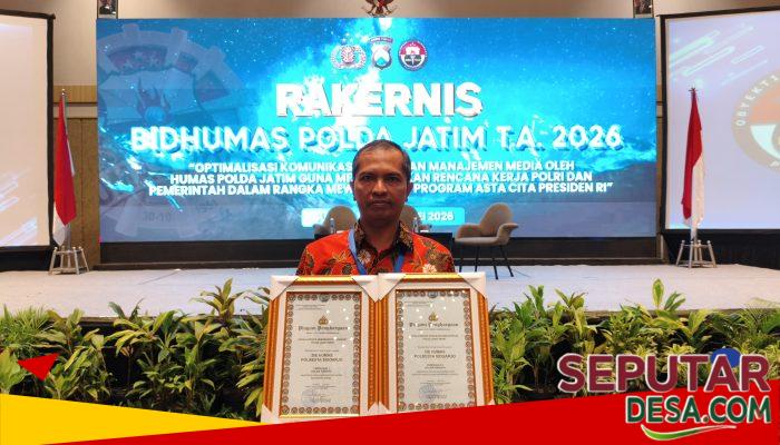 Humas Polresta Sidoarjo Raih Dua Penghargaan di Rakernis Bidhumas Polda Jatim 2026