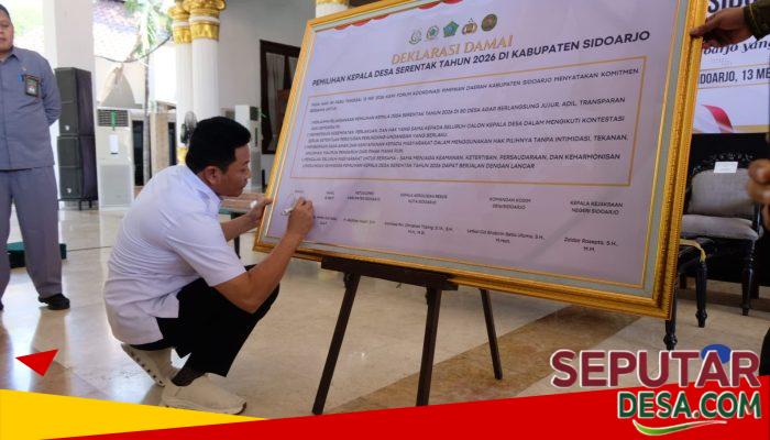 230 Calon Kades di Sidoarjo Teken Deklarasi Damai, Bupati Subandi: Jangan Kotori Pilkades dengan Fitnah dan Politik Uang