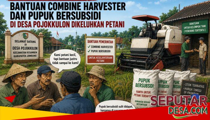 Diduga Tak Tepat Sasaran, Bantuan Combine Harvester dan Pupuk Bersubsidi di Desa Pojokkulon Dikeluhkan Petani