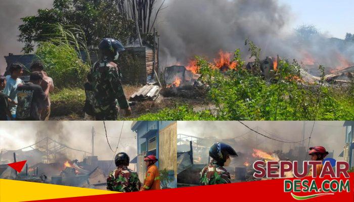 Sigap Amankan Lokasi Kebakaran, Babinsa Gempol Bersinergi dengan Tim Pemadam Cegah Meluasnya Api