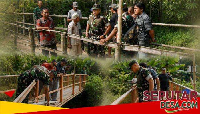 Jembatan Penghubung Dua Desa di Winongan Memprihatinkan, Dandim 0819 Turun Langsung ke Lokasi