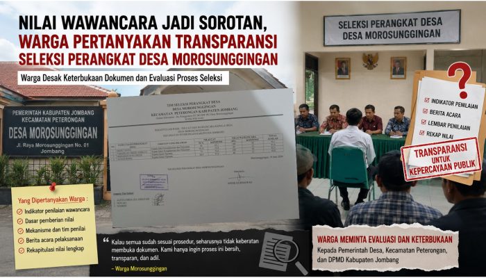 Nilai Wawancara Jadi Sorotan, Warga Pertanyakan Transparansi Seleksi Perangkat Desa Morosunggingan