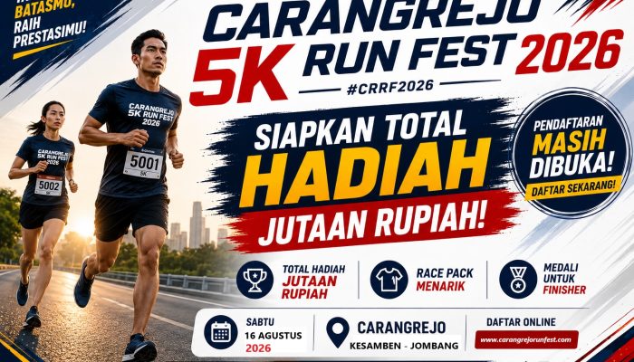 Carangrejo Run Fest 2026 Siapkan Total Hadiah Jutaan Rupiah, Pendaftaran Masih Dibuka