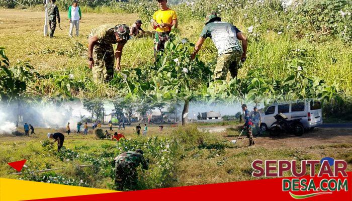 Sinergi TNI, Polri, dan Warga Warnai Kerja Bakti Massal di Lapangan Jatirejo Lekok