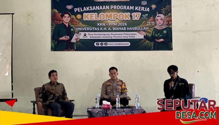 Cegah Kejahatan Siber, Kelompok 17 KKN-PPM UNWAHA Gelar Sosialisasi Penipuan Online di Sumberagung