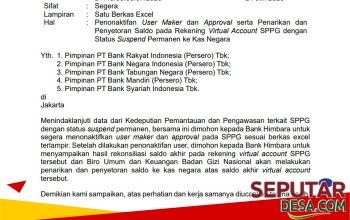 BGN Tarik Dana Rp147,05 Miliar dari 375 SPPG Suspend Permanen, Dikembalikan ke Kas Negara