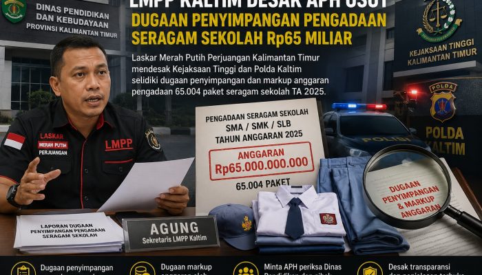 LMPP Kaltim Desak APH Usut Dugaan Penyimpangan Pengadaan Seragam Sekolah Rp65 Miliar