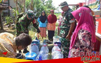 Gelorakan Kemanunggalan Air, Kodim Grobogan Salurkan Air Bersih, Ringankan Beban Warga Terdampak Kemarau.”