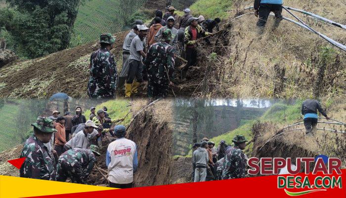 Danramil 0819/26 Tosari Pimpin Karya Bakti Pelebaran Jalan Alternatif, Wujud Nyata Kemanunggalan TNI dan Rakyat