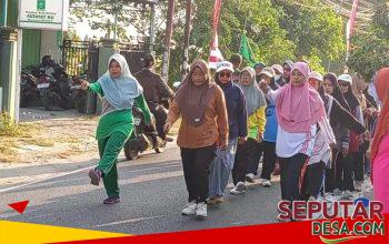 Muslimat NU dan Fatayat NU Megaluh Matangkan Persiapan Gerak Jalan HUT ke-81 RI, GP Ansor Perkuat Kekompakan