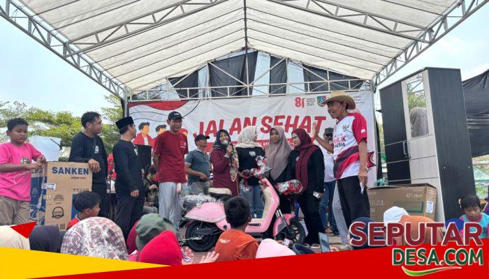 Jalan Sehat HUT ke-81 RI di Desa Megaluh Meriah, Warga Tumpah Ruah hingga Hadiah Motor Listrik
