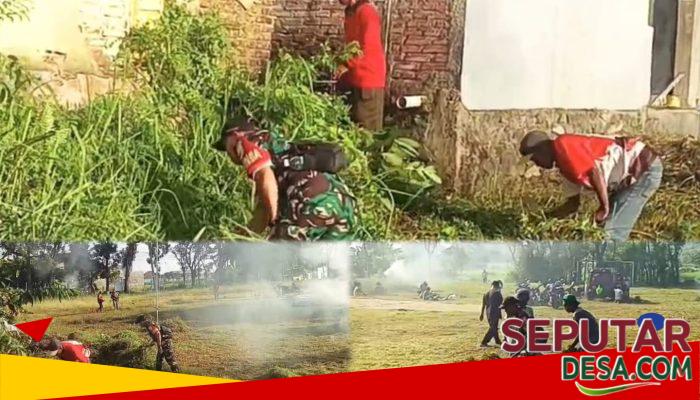 Babinsa Hadir di Tengah Warga, Gotong Royong Bersihkan Lingkungan Desa