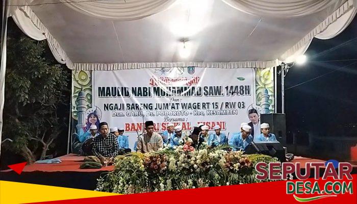 Banjari SMK Al Ihsani Podoroto Tampil di Maulid Nabi, Shalawat Menggema di Dusun Garu