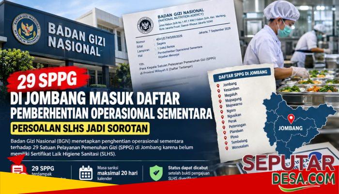 Puluhan SPPG di Jombang Masuk Daftar Pemberhentian Operasional Sementara, Terkait SLHS