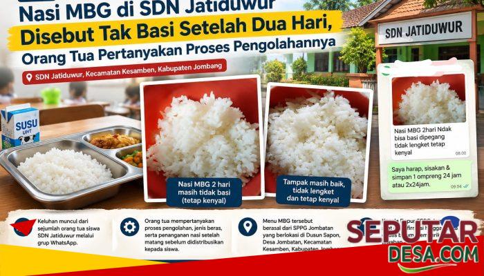 Nasi MBG di SDN Jatiduwur Disebut Tak Basi Setelah Dua Hari, SPPG Jombatan Belum Beri Penjelasan