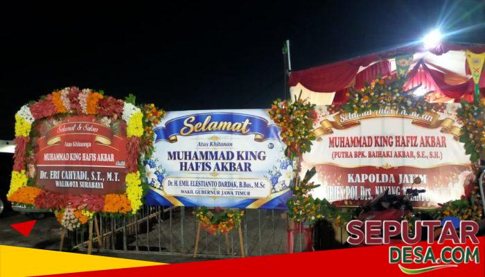 Karangan Bunga Kapolda, Wagub Jatim, dan Wali Kota Surabaya Hiasi Tasyakuran Khitanan Putra Ketua Umum Aliansi Madura Indonesia