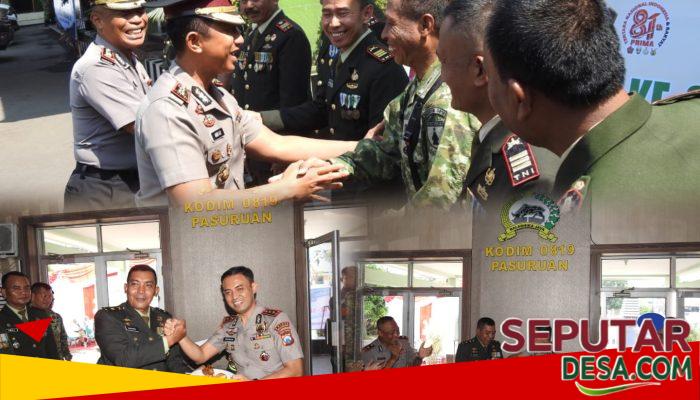 Jajaran Polres Pasuruan Datangi Makodim 0819 Rayakan HUT TNI ke-81