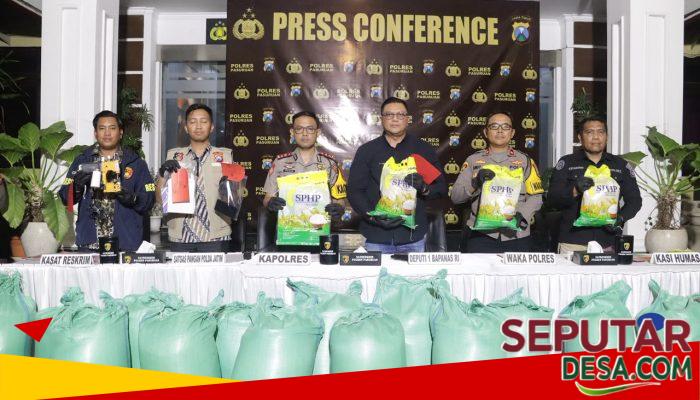 Polres Pasuruan Berhasil Tangkap 4 Tersangka Dugaan Pengemasan Ulang Beras SPHP 