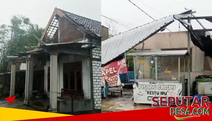 Mencekam! Puting Beliung Sapu Katemas Jombang, Atap Rumah dan Kios Berterbangan